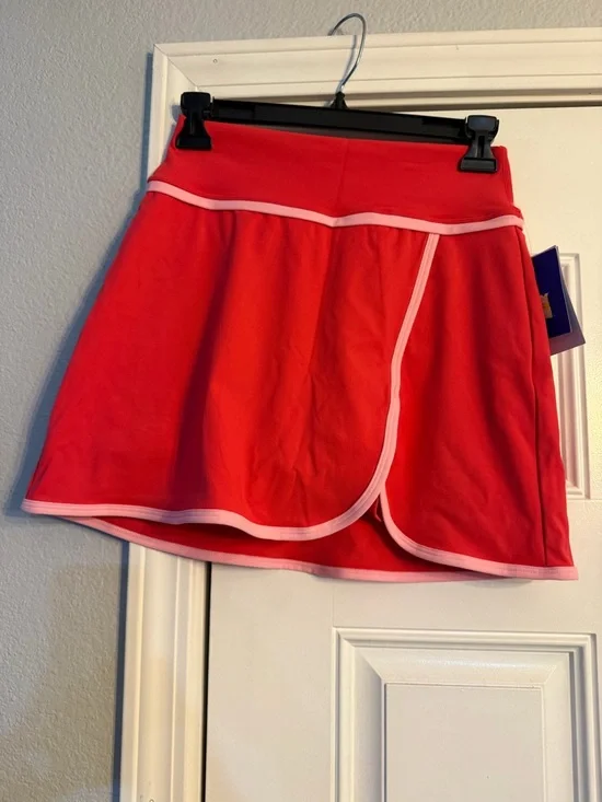 JoyLab Women's Piped Active Skort- Red/Light Pink - Picture 5 of 7